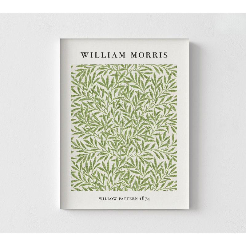Motif de saule par William Morris, affiche d'arbre de saule, feuilles vertes, très grande décoration murale, décor de chambre à tricoter
