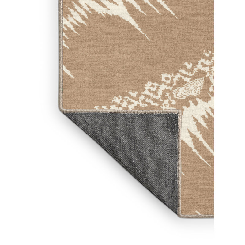Soft Plush Eichhorn Bohemian Ikat Area Rug in Brown – Beige Binding, 8' Round