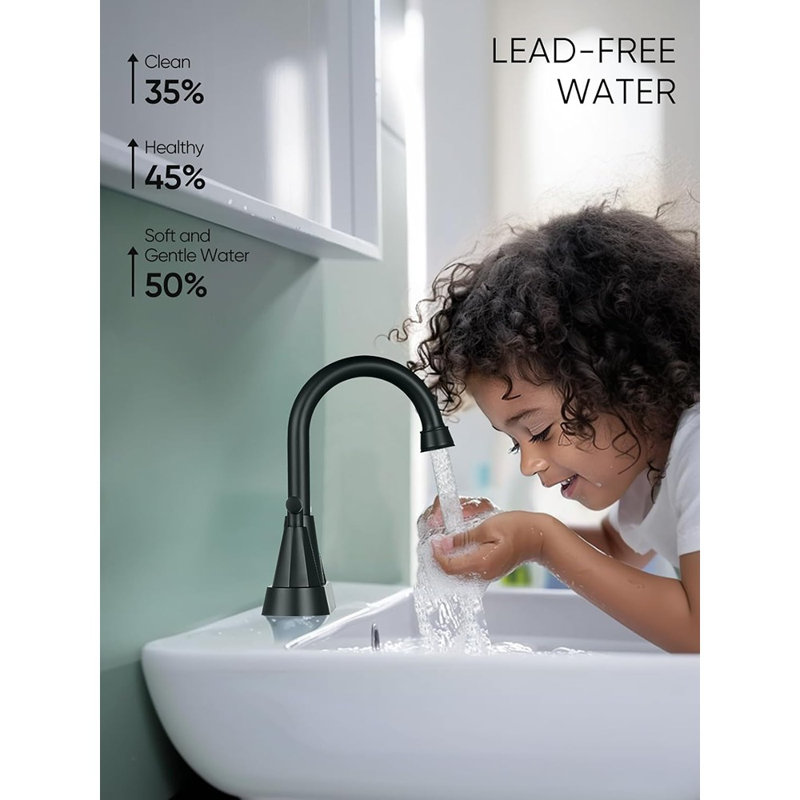 Cobbe Bathroom Faucets For Sink 3 Hole, 4 Inch With Pop Up Drain And 2 Supply Hoses, 2 Handle Centerset Bathroom Faucet For Sink Vanity, Midnight Black Matte
