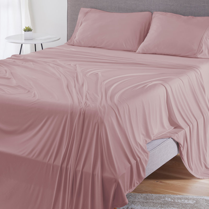 Bedgear Dri-Tec Bed Sheet Set - Moisture Wicking, Breathable, Soft Sheets for Hot Sleepers, Queen, Pink