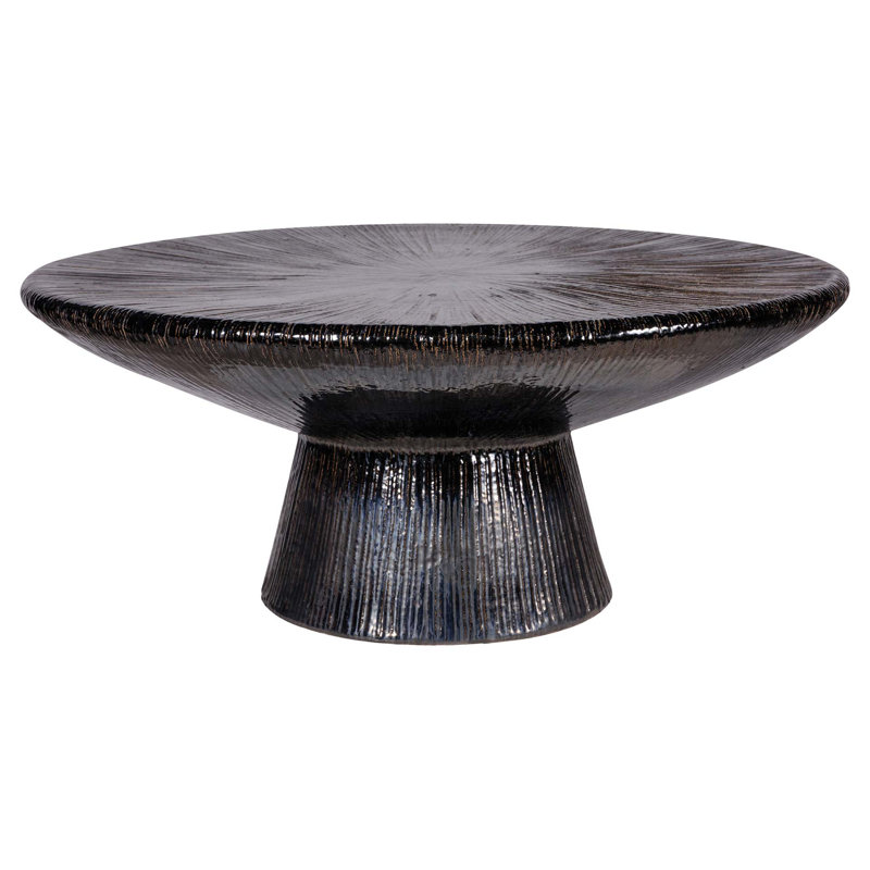 Ceramic Furniture Outdoor Round Coffee Table, Smoke
