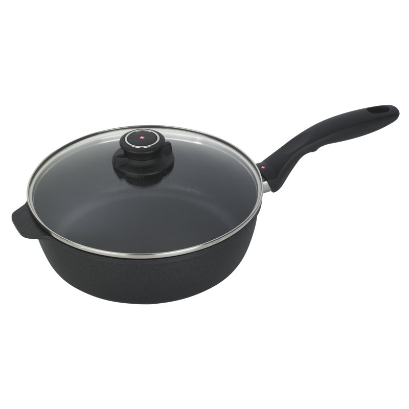 Non-Stick Cast Aluminum Saute Pan with Lid, 3.2 Quarts