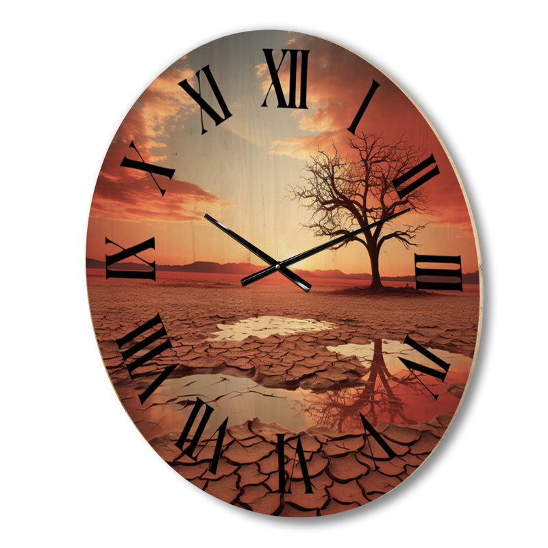 Horloge murale en bois massif Parell, Grand