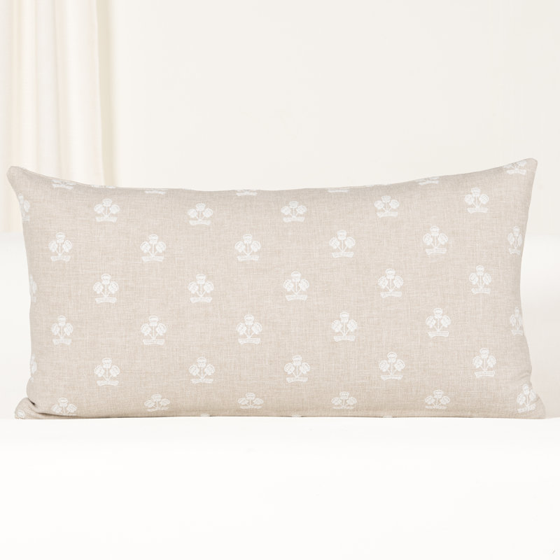 Housse et insert de coussin Hamachi, Plumes, Rectangle H 14 po x l 26 po, Linen Beige Floral