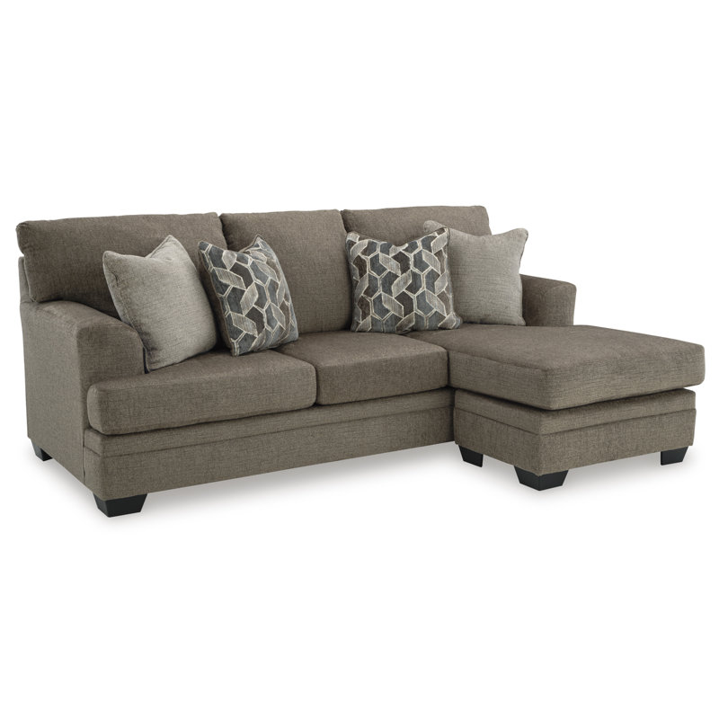 Gwendolynne Upholstered 92'' Sofa & Chaise, Brown Polyester