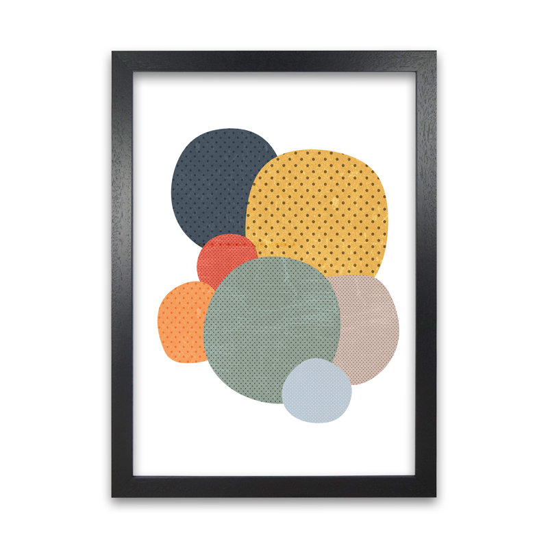 Fun Abstract Nursery Shapes Original - Print, Black Frame, 30cm H x 21cm W x 3cm D