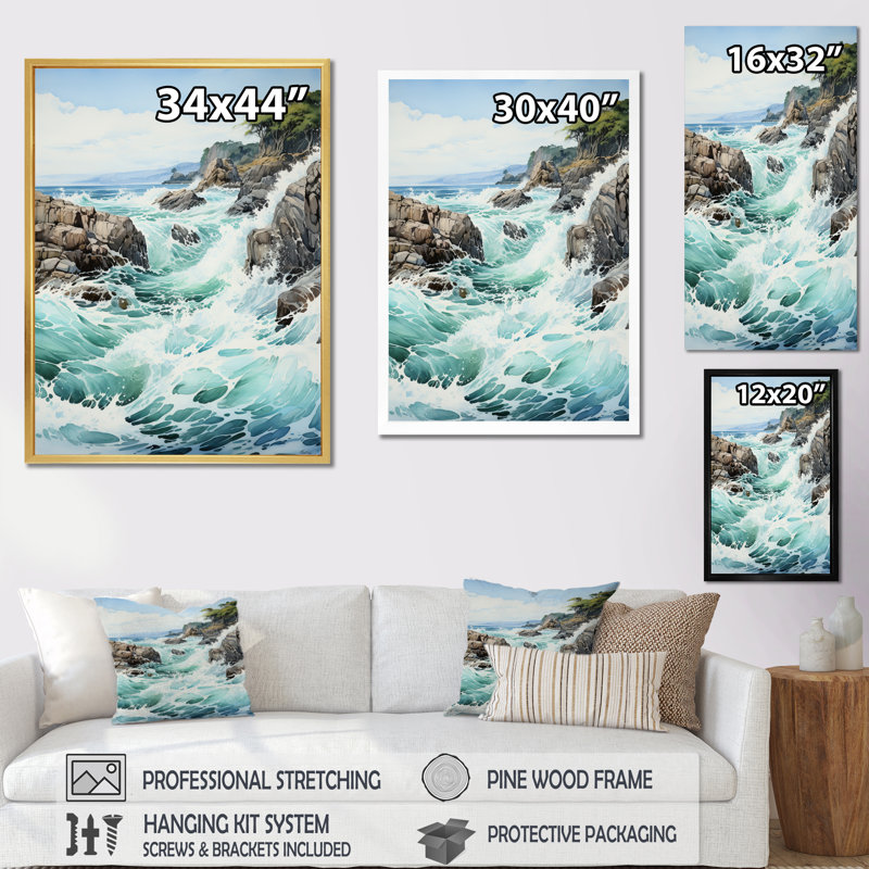 «Vrinda Minimalisme Serenity in River», reproduction sur toile, H 32 po x l 16 po x P 1 po, Cadre photo noir
