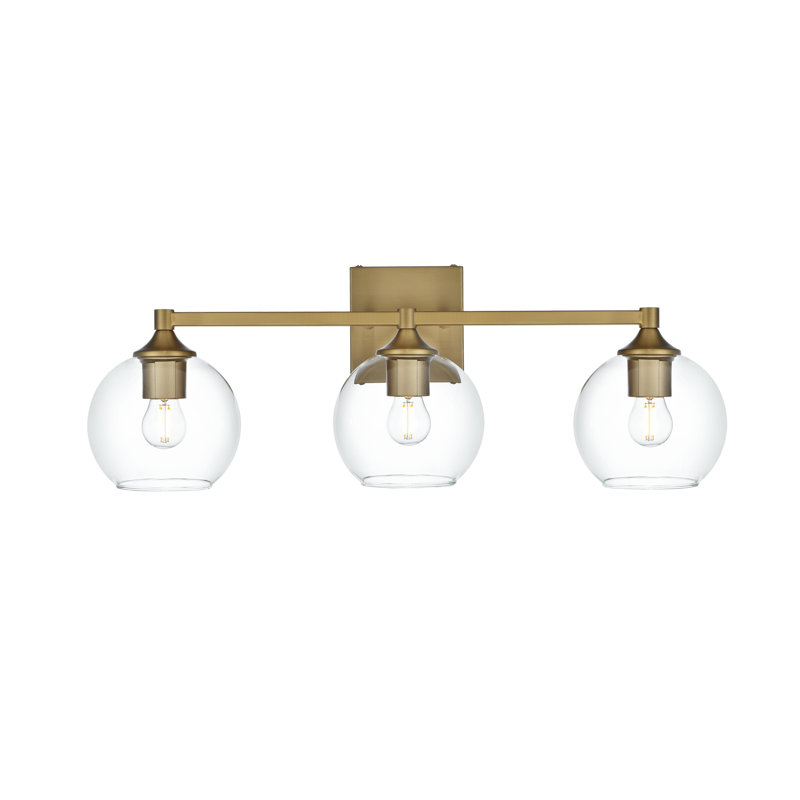 Lumière de meuble-lavabo à intensité variable, Doré, 3 Lights, H 9 po x l 25 po x P 25 po