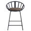 Paire de chaises de salle à manger à hauteur de comptoir - brun / noir, base traîneau, cuir synthétique, sièges confortables modernes (2 pièces) brun et noir, revêtement en cuir