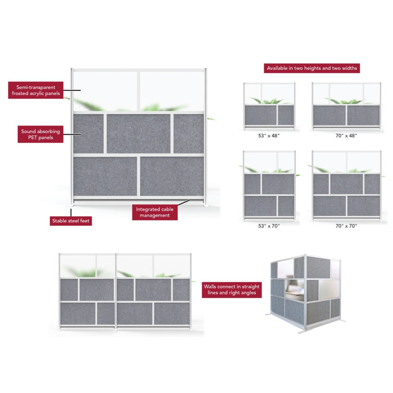 Système de cloison modulaire Harmony - mur additionnel 70 po x 70 po