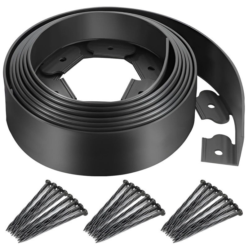 10cm H x 1000cm W Polyethylene Plastic Lawn Edging