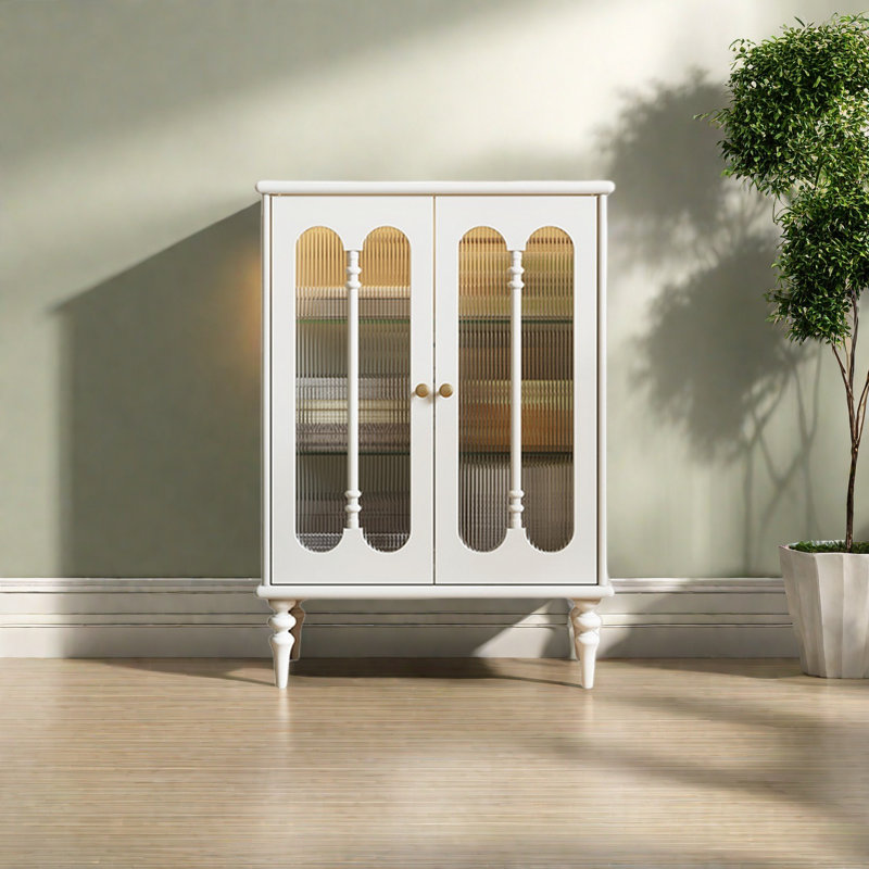 Armoire de rangement à double porte pour le salon, Blanc
