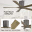 52 In. 5 Solid Wood Blades Indoor Flush Mount Ceiling Fan Without Light-2057446406
