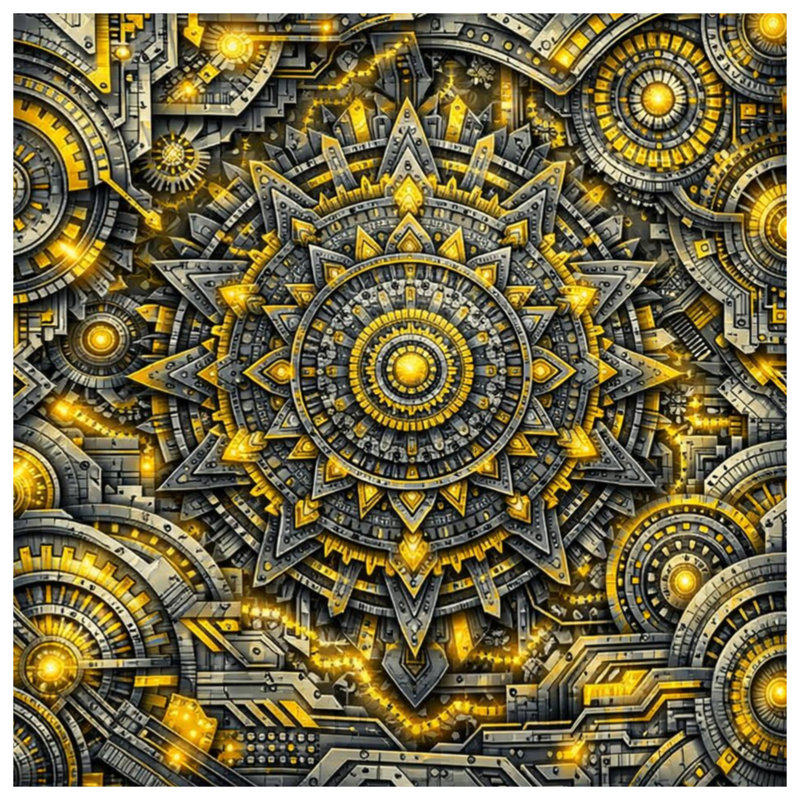 Toile tendue complexe de mandalas métalliques dans de nombreuses tailles, 12 x 12 pouces