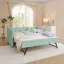 Lit de jour confortable en guingan avec couchette, canapé-lit sans sommier, avec port USB et adorable tissu en forme de vague-1624365755