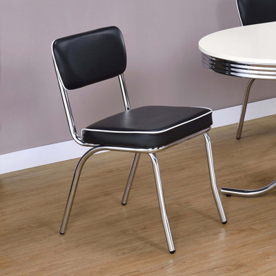 Ensemble de chaises de salle à manger rembourrées en chrome rétro avec confort moelleux