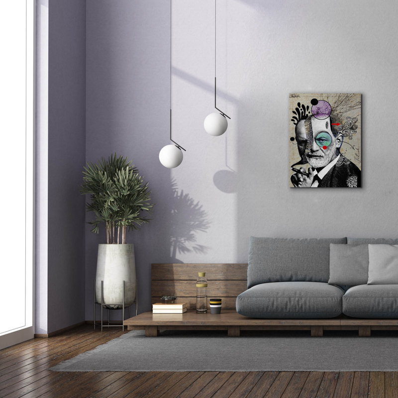 Art déco sur toile, "Deconstructed Freud" par Loui Jover, H 34 po x l 26 po