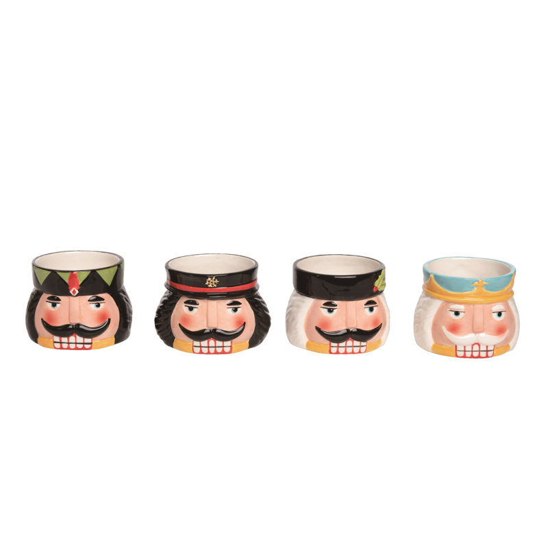 Ensemble de 4 décorations de Noël en céramique pour casse-noisette en céramique Transpac