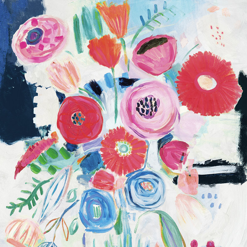 Reproduction d’art sur toile « fresh florals II » par Farida Zaman