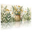 Ensemble de 3 tableaux muraux floraux et botaniques sur toile tendue, pour la décoration du salon-389616647