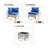 Emroy 4 - Person Outdoor Wicker Sectional Seating Group with Lighted Coffee Table, Modern Modular Rattan Conversation Set with Cushions-1128284501-1108097670