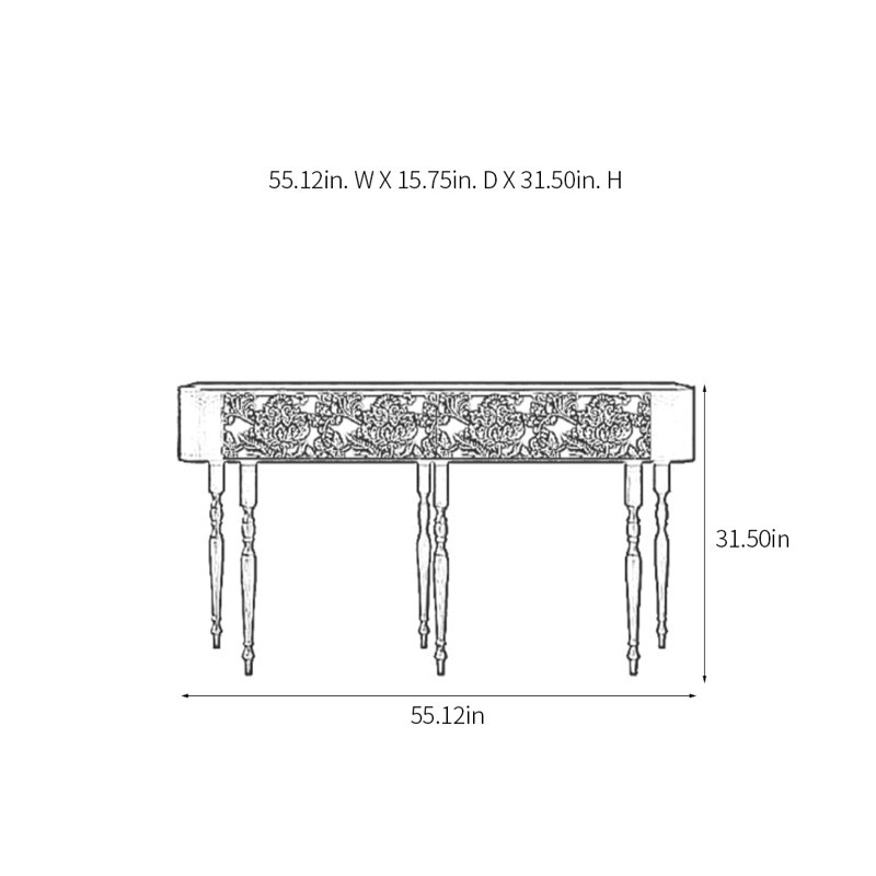 Console multifonctionnelle élégante, H 31,5 po x l 55,12 po x P 15,75 po