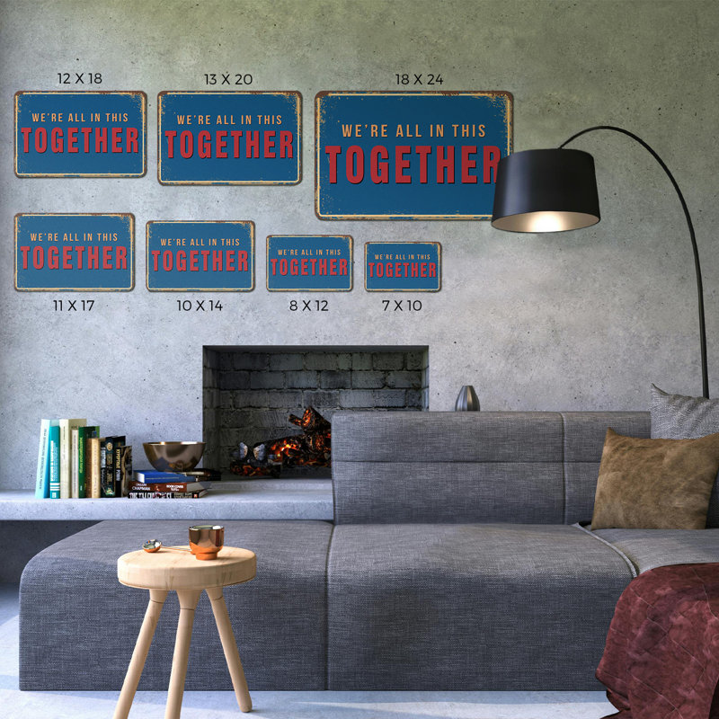 Enseigne en plastique 8 po x 12 po We We All All In This Together Street