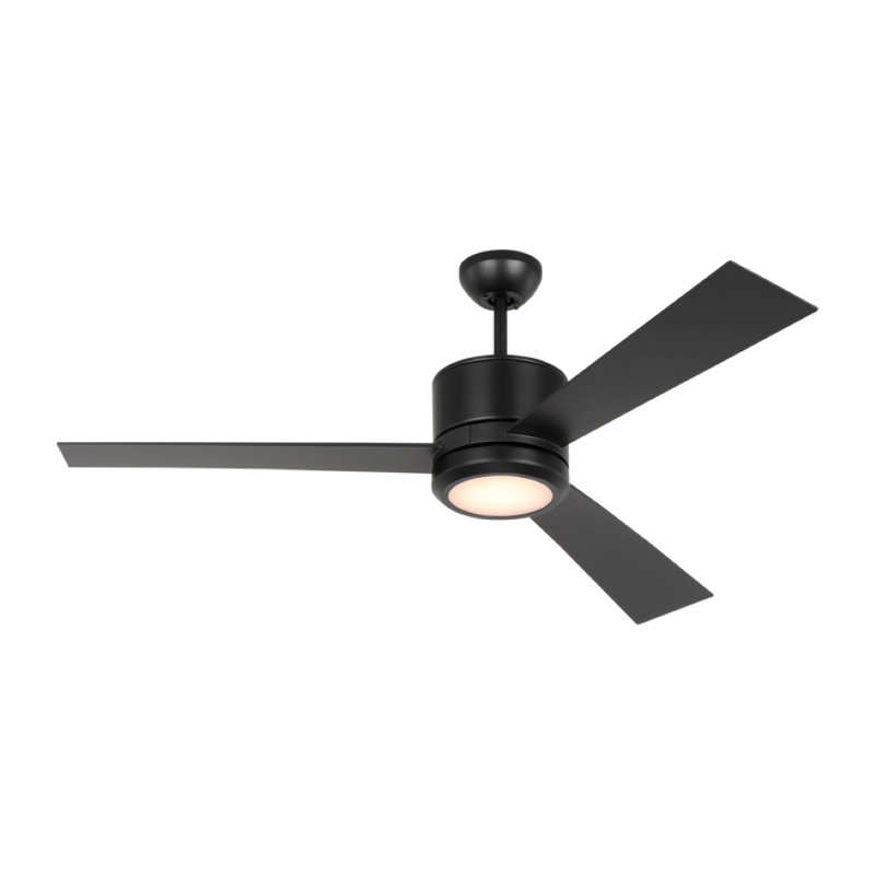 Tulsi Ceiling Fan with LED Lights, 52, Midnight Black