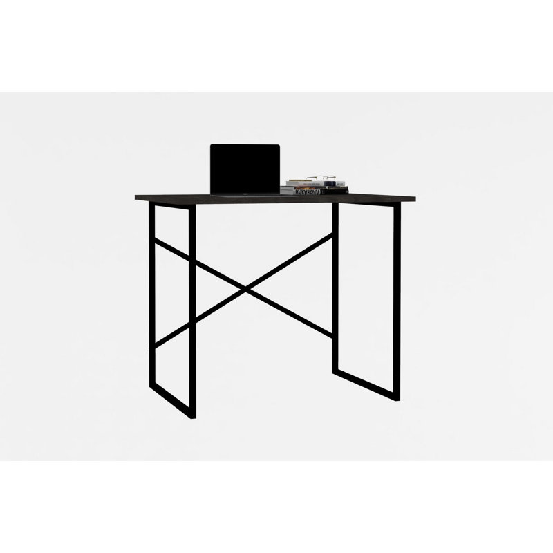 Bureau d'étude moderne, noir et anthracite, 35,4 x 29,9 x 22,0 pouces | 100% panneau de particules enduit de mélamine, épaisseur: 0,7 pouce | Fixation murale, parfaite pour le bureau personnel et l'école, conception scandinave