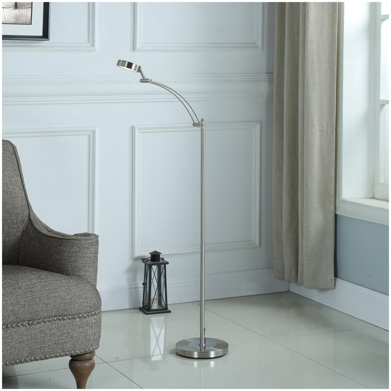 54-Inch-Long Tinsley Silver Integrated LED Task Floor Lamp