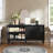 Credenza - Symmetrical Sunburst Door Design Storage Cabinet-1577771841