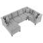Canapé modulaire moderne de coin en forme de U de 115,7 po avec porte-gobelets, espace de rangement et ports USB-129387084
