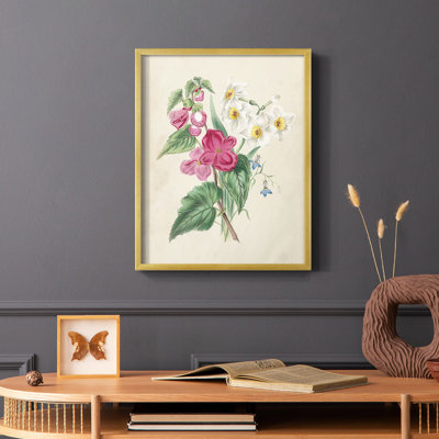 Antique Garden Bouquet IV, reproduction encadrée - bois massif
