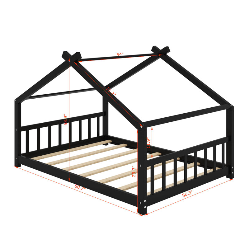 Lit double en bois, Espresso