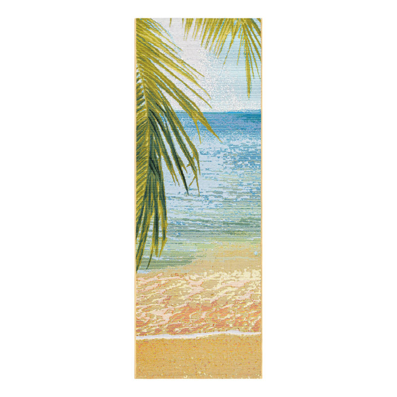Multi Provincetown Indoor/Outdoor Coastal Rug, Runner 2' x 6'