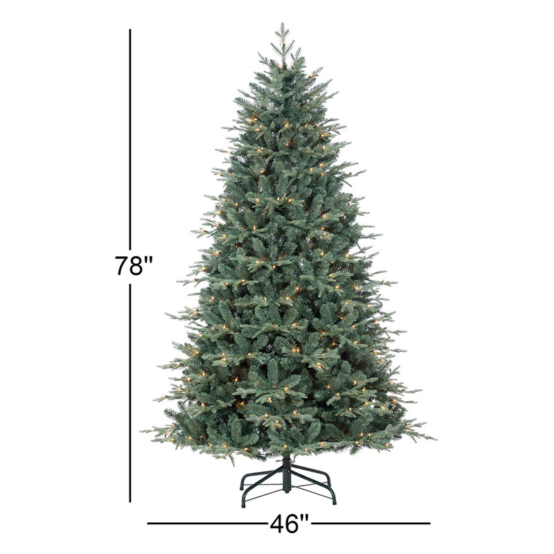 Gretell 78' Lighted Artificial Spruce Christmas Tree