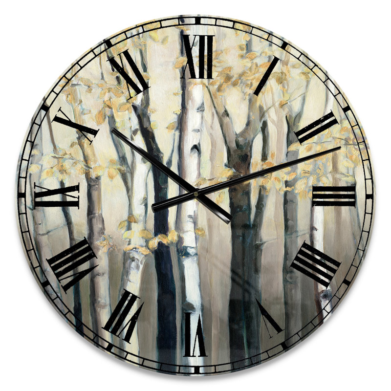 Golden Birch Forest III - Horloge murale traditionnelle, Petit