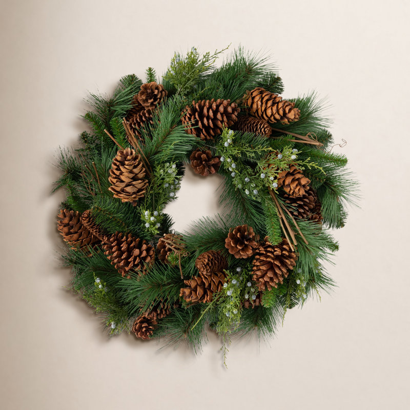 Couronne de pin artificielle 24 po, vert