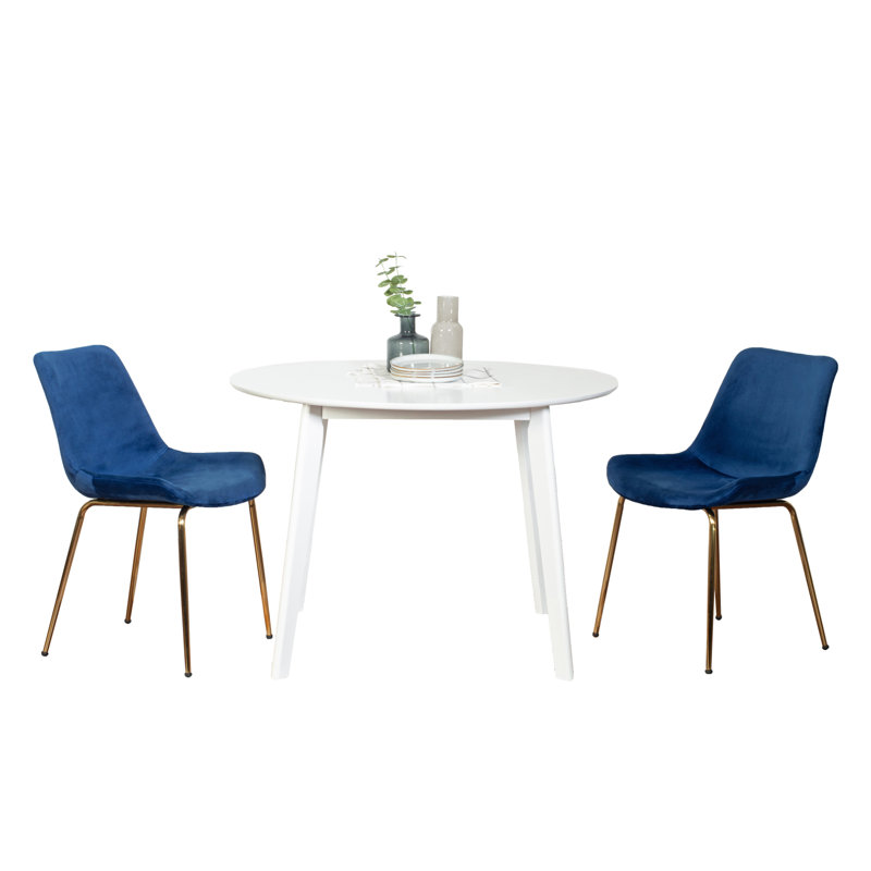 Ensemble de salle à manger Aufurr, Bleu, 3 pièces: table, 2 chaises