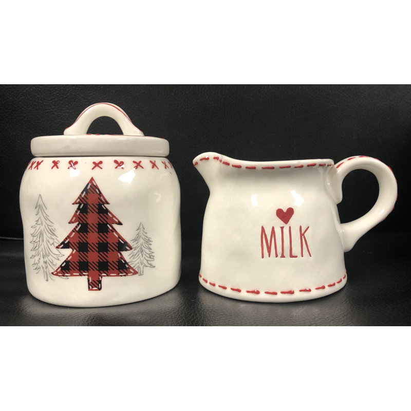 Red Vanilla Sugar & Creamer Set