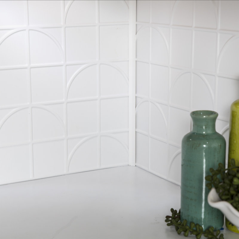Panneau mural 3D 24,25 po x 18,25 po, Blanc mat