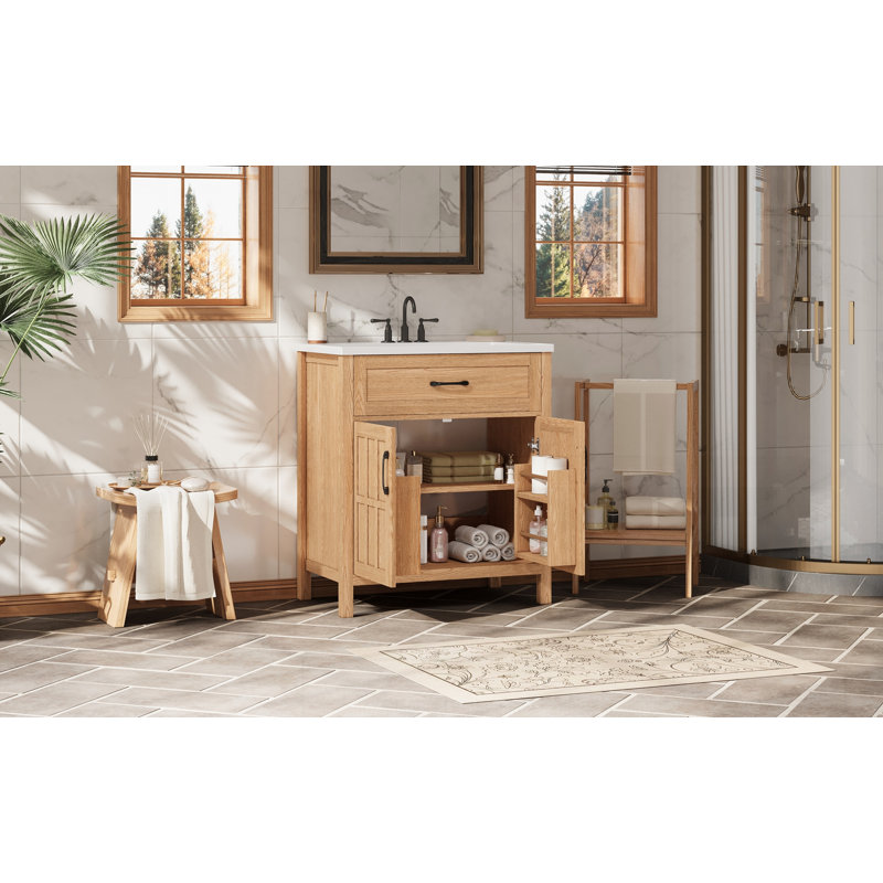 30" Bathroom Vanity with Resin Sink