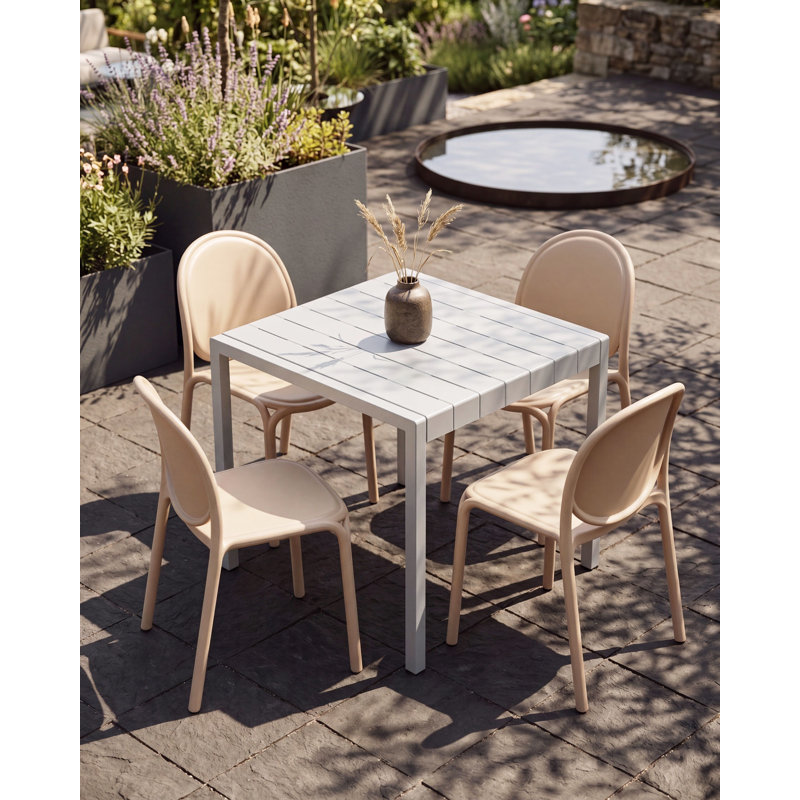 Set of 4 Garden Chairs BRUGNELLO Brown, Beige