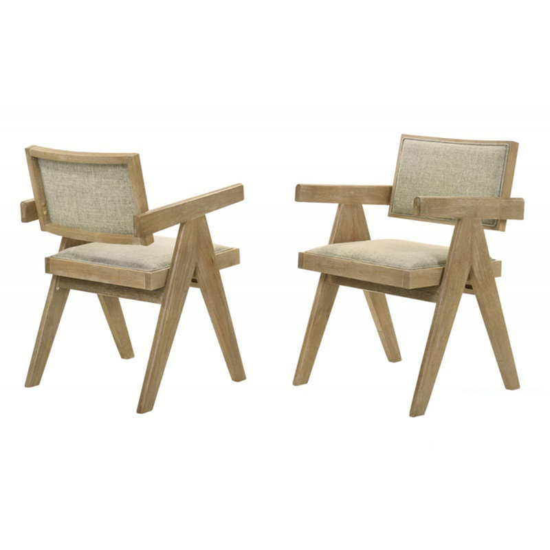 Ensemble de 2 chaises de salle à manger en bois de chêne clair