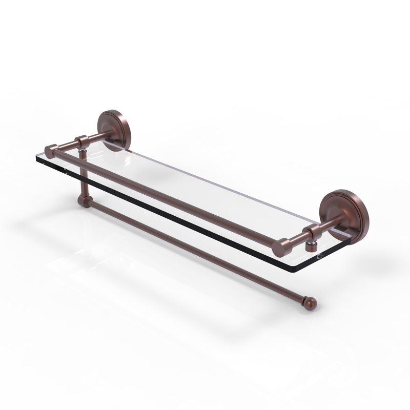Alcott Bracket Shelf with Towel Bar, Antique Copper