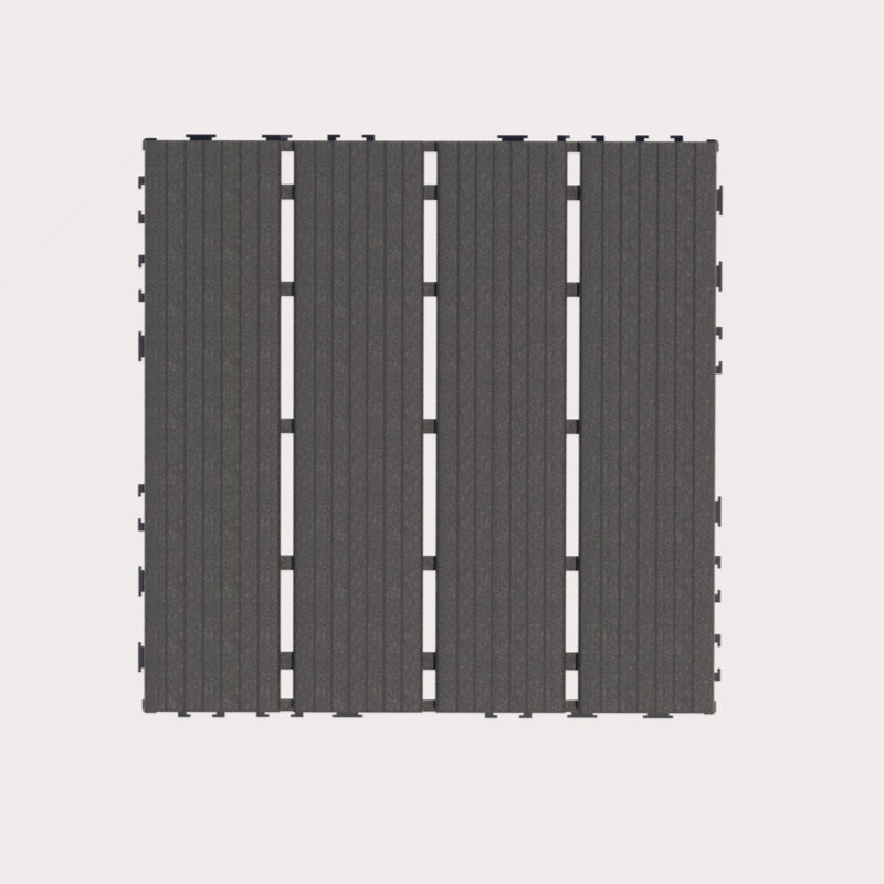 Carreaux de terrasse en plastique à emboîtement, paquet de 44 tuiles de patio, 12 po x 12 po carré extérieur imperméable à l'eau, toutes saisons, extérieur et intérieur