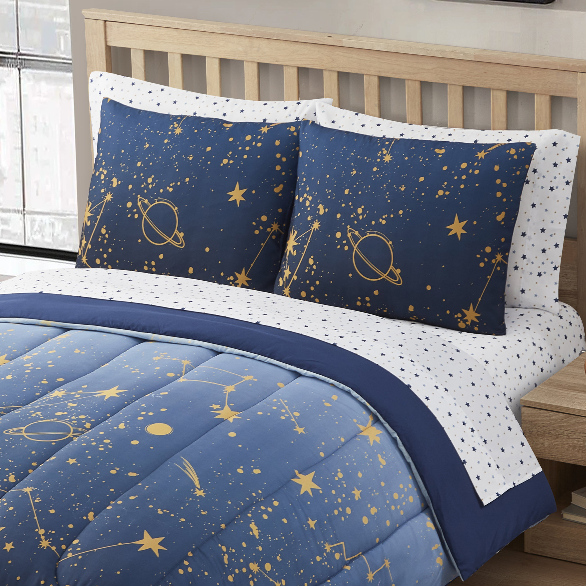 Sweet Home Collection Kids Galaxy Printed Bed in a Bag Comforter