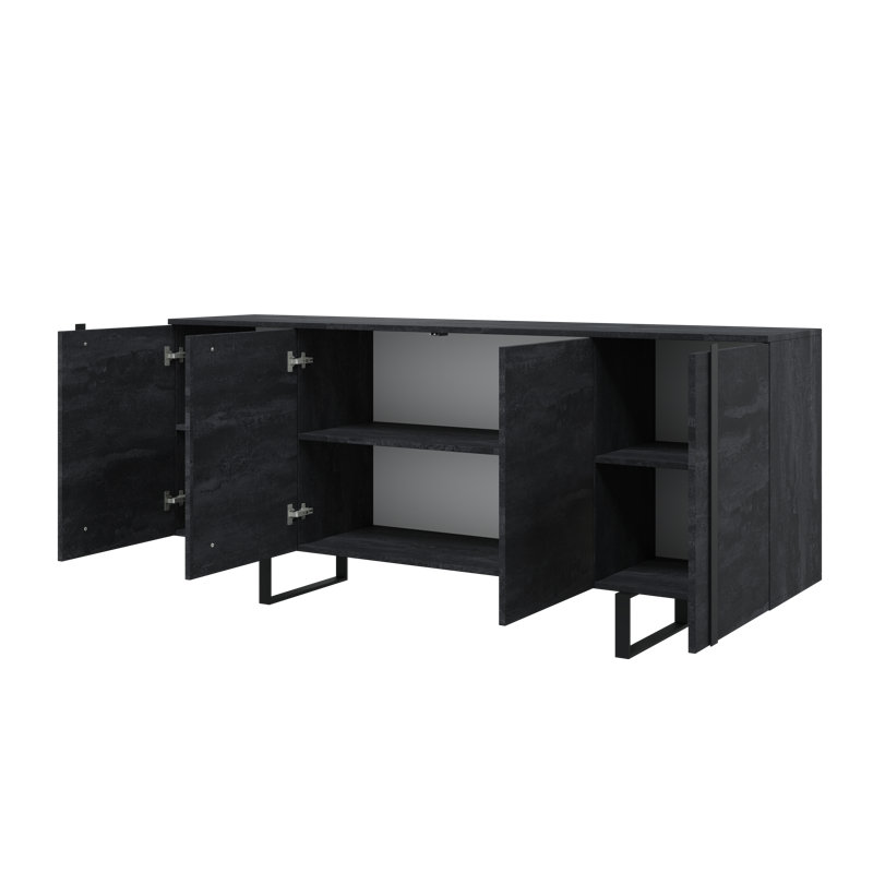 VERICA Sideboard 200 4D, Charcoal/Black