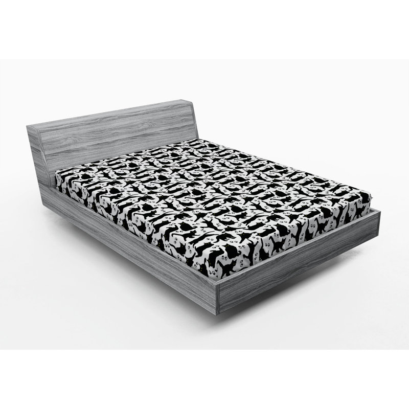 Microfiber Fitted Sheet, Queen Fitted Sheet, Gray Paisley