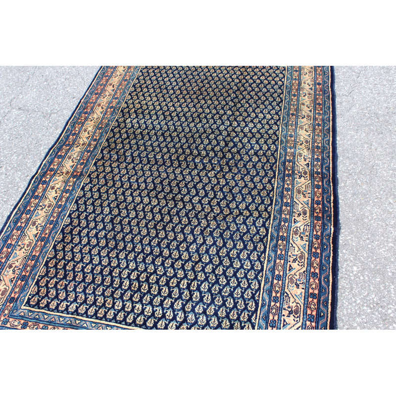 Tapis bleu fait à la main 4X7